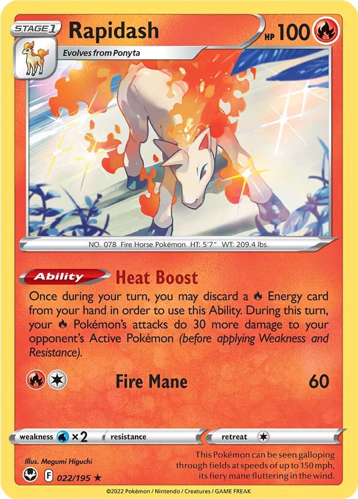 Rapidash (022/195) (Theme Deck Exclusive) [Sword & Shield: Silver Tempest] | Devastation Store