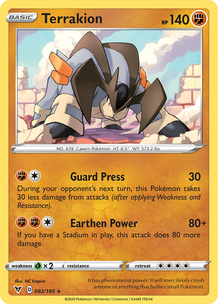 Terrakion (092/185) [Sword & Shield: Vivid Voltage] | Devastation Store