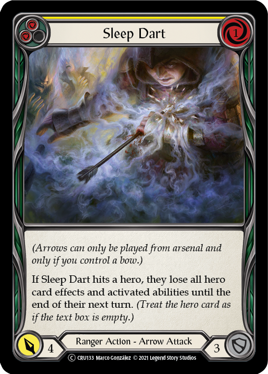 Sleep Dart (Yellow) (Rainbow Foil) [CRU133-RF] Unlimited Rainbow Foil | Devastation Store