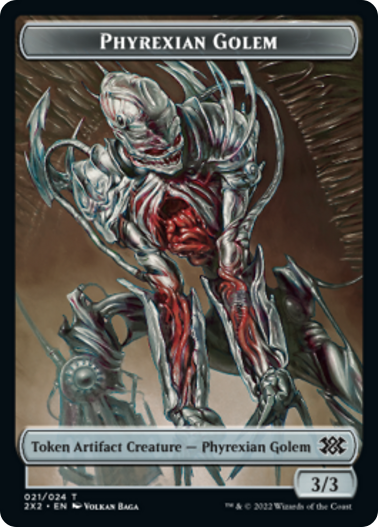 Bear // Phyrexian Golem Double-sided Token [Double Masters 2022 Tokens] | Devastation Store