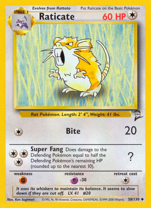 Raticate (58/130) [Base Set 2] | Devastation Store