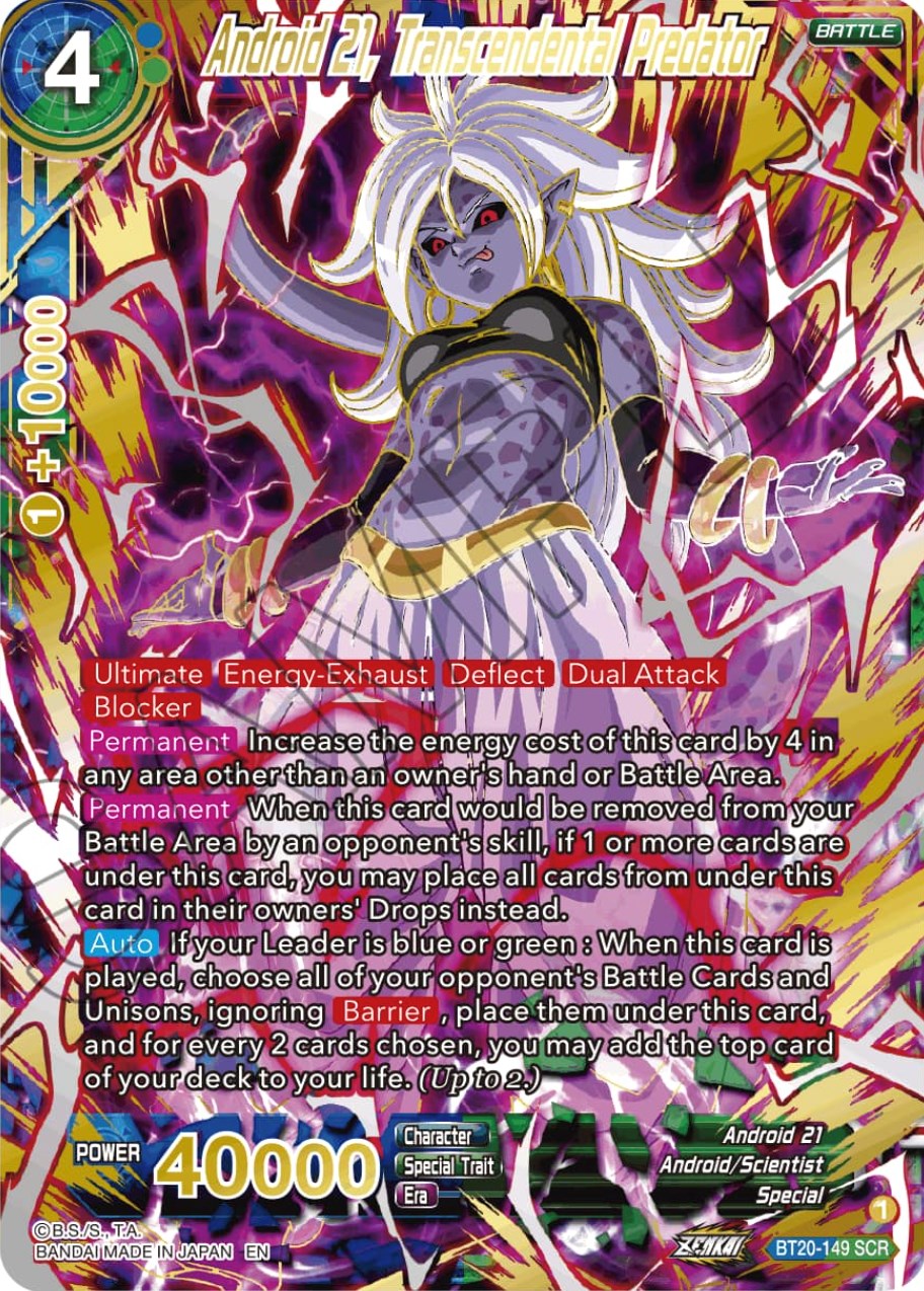 Android 21, Transcendental Predator (SPR) (BT20-149) [Power Absorbed] | Devastation Store