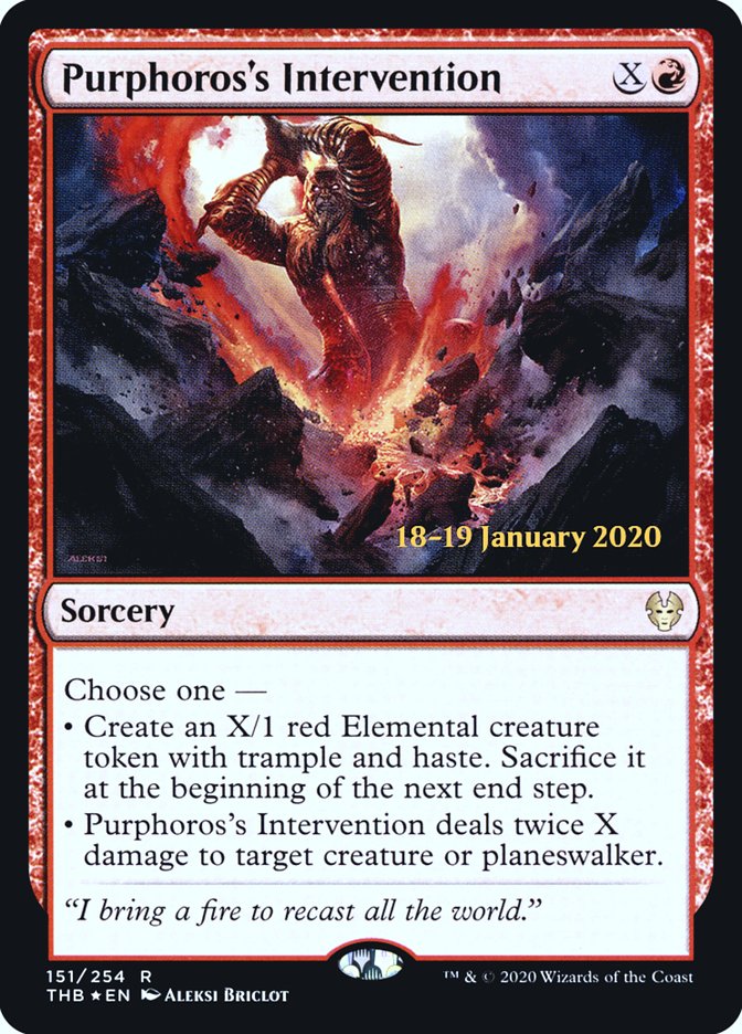 Purphoros's Intervention [Theros Beyond Death Prerelease Promos] | Devastation Store