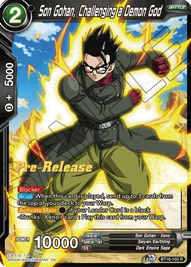 Son Gohan, Challenging a Demon God (BT16-103) [Realm of the Gods Prerelease Promos] | Devastation Store