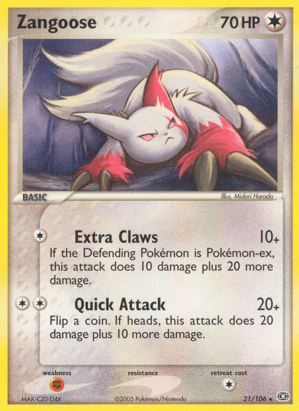 Zangoose (21/106) [EX: Emerald] | Devastation Store