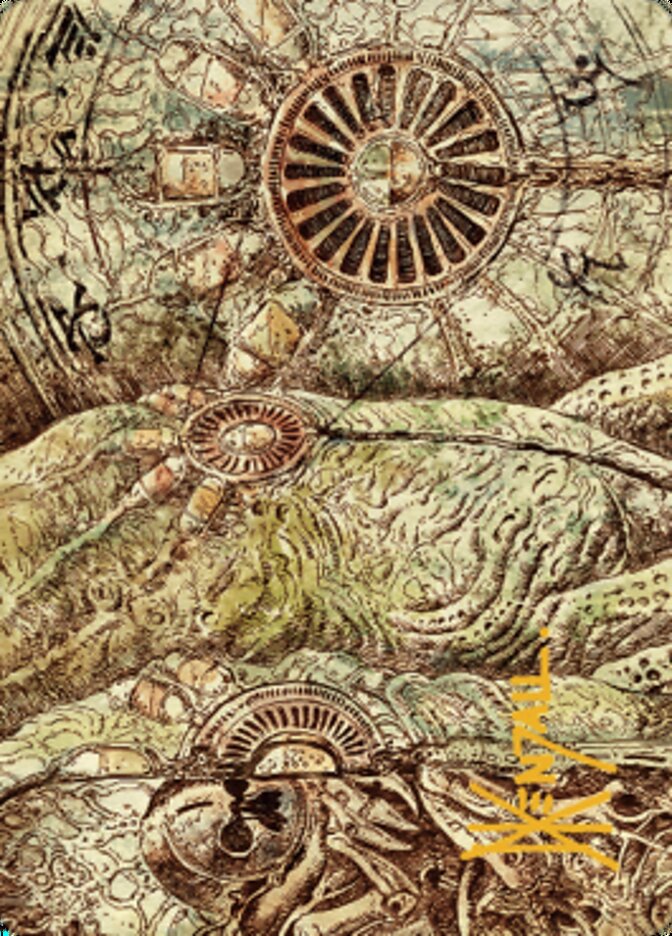 Phyrexian Processor Art Card (Gold-Stamped Signature) [The Brothers' War Art Series] | Devastation Store