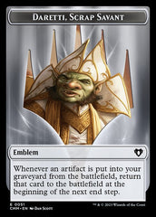 City's Blessing // Emblem - Daretti, Scrap Savant Double-Sided Token [Commander Masters Tokens] | Devastation Store