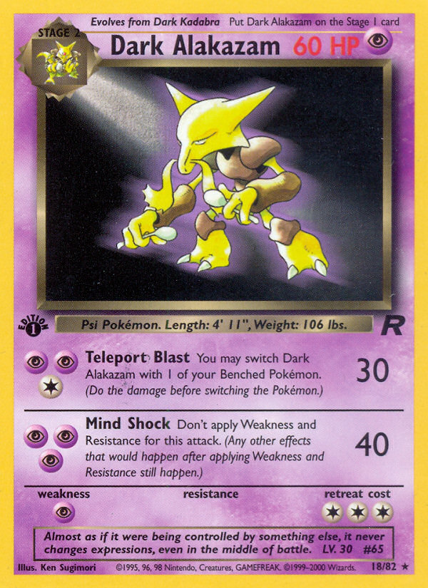 Dark Alakazam (18/82) [Team Rocket 1st Edition] | Devastation Store