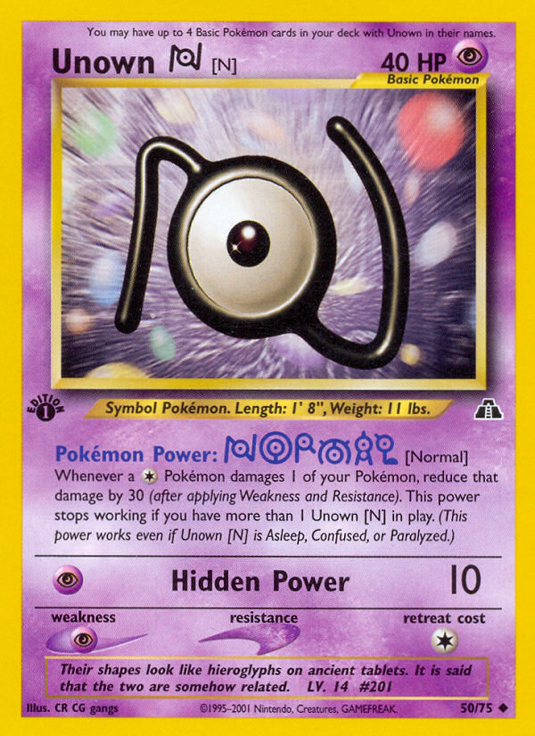 Unown [N] (50/75) [Neo Discovery 1st Edition] | Devastation Store