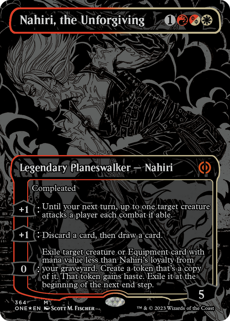 Nahiri, the Unforgiving (Oil Slick Raised Foil) [Phyrexia: All Will Be One] | Devastation Store