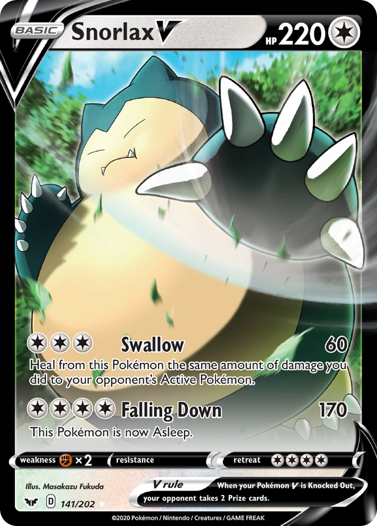 Snorlax V (141/202) (Oversized) [Sword & Shield: Base Set] | Devastation Store