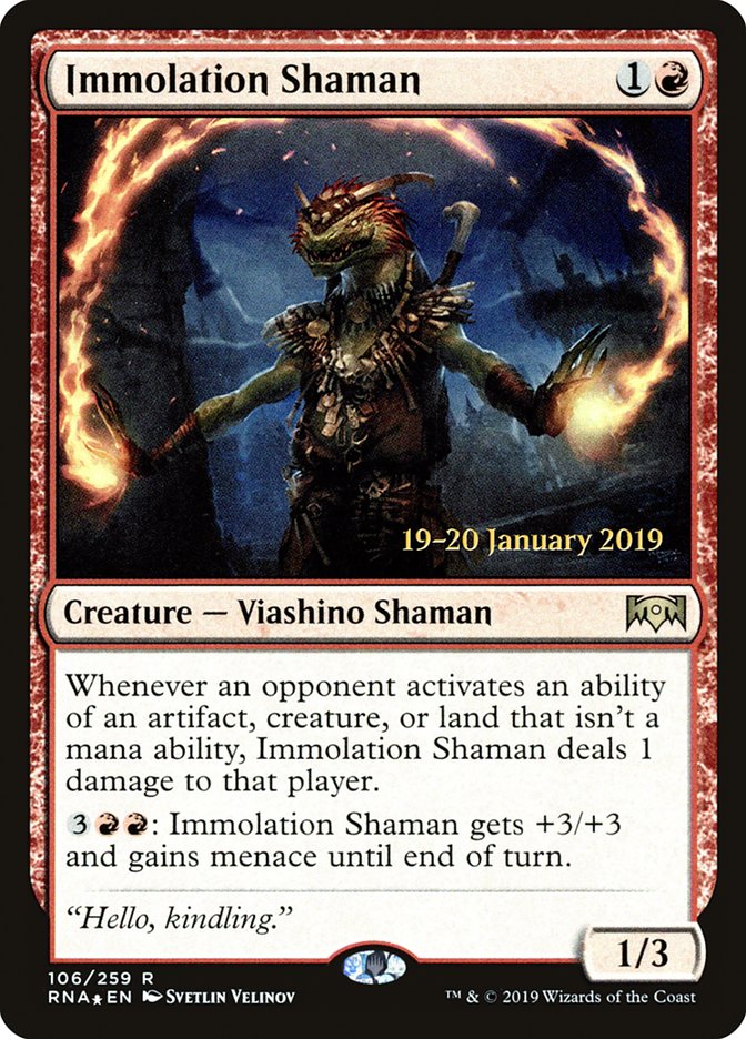 Immolation Shaman [Ravnica Allegiance Prerelease Promos] | Devastation Store