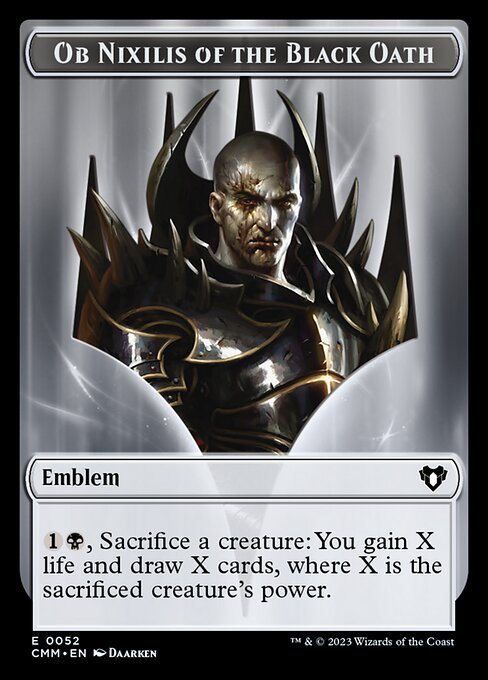 Eldrazi Spawn // Emblem - Ob Nixilis of the Black Oath Double-Sided Token [Commander Masters Tokens] | Devastation Store