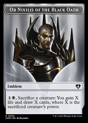 Eldrazi Spawn // Emblem - Ob Nixilis of the Black Oath Double-Sided Token [Commander Masters Tokens] | Devastation Store