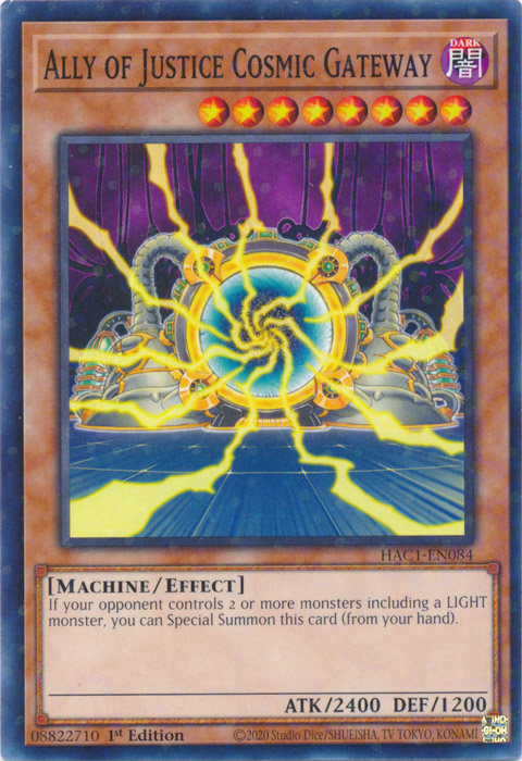 Ally of Justice Cosmic Gateway (Duel Terminal) [HAC1-EN084] Parallel Rare | Devastation Store