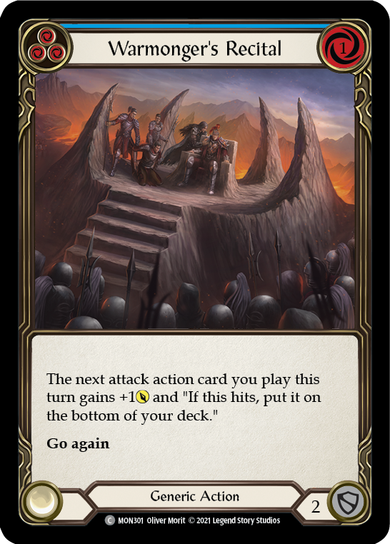 Warmonger's Recital (Blue) (Rainbow Foil) [MON301-RF] 1st Edition Rainbow Foil - Devastation Store | Devastation Store