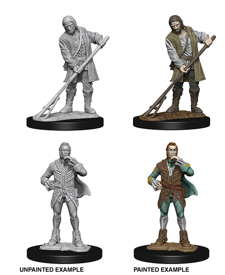 Pathfinder Deep Cuts Unpainted Miniatures: Townspeople (Farmer/Aristocrat) - Devastation Store | Devastation Store