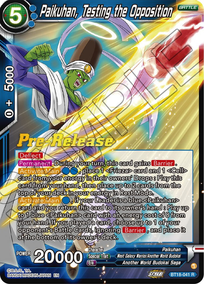 Paikuhan, Testing the Opposition (BT18-041) [Dawn of the Z-Legends Prerelease Promos] | Devastation Store