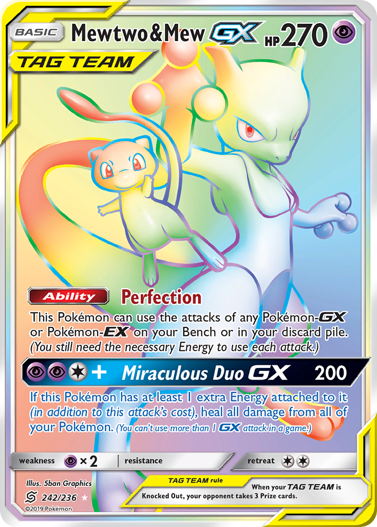 Mewtwo & Mew GX (242/236) [Sun & Moon: Unified Minds] | Devastation Store
