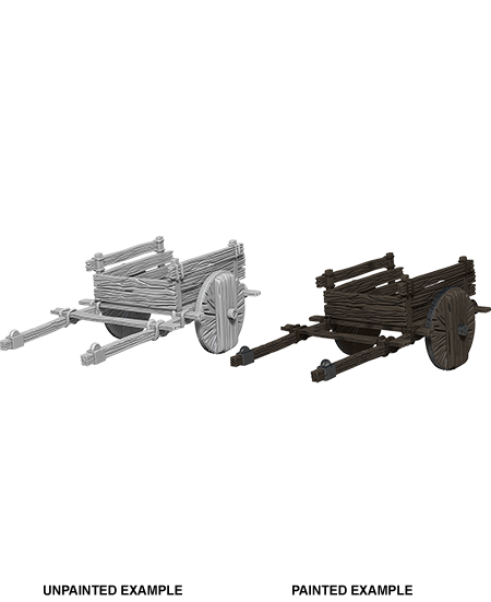 WizKids Deep Cuts Unpainted Miniatures: 2 Wheel Cart - Devastation Store | Devastation Store