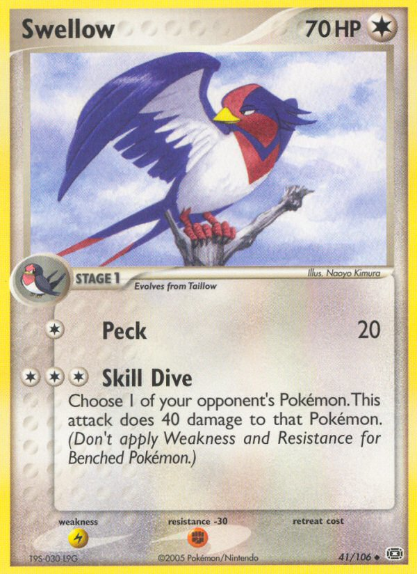 Swellow (41/106) [EX: Emerald] | Devastation Store