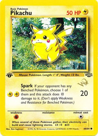 Pikachu (60/64) (W Stamped Promo) [Jungle 1st Edition] | Devastation Store