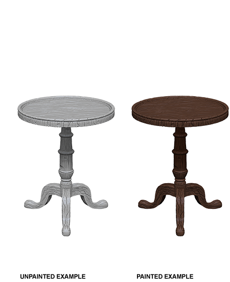 WizKids Deep Cuts Unpainted Miniatures: Small Round Tables - Devastation Store | Devastation Store