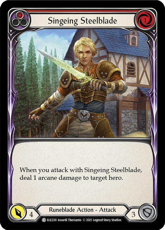 Singeing Steelblade (Red) [ELE230] (Tales of Aria)  1st Edition Normal | Devastation Store