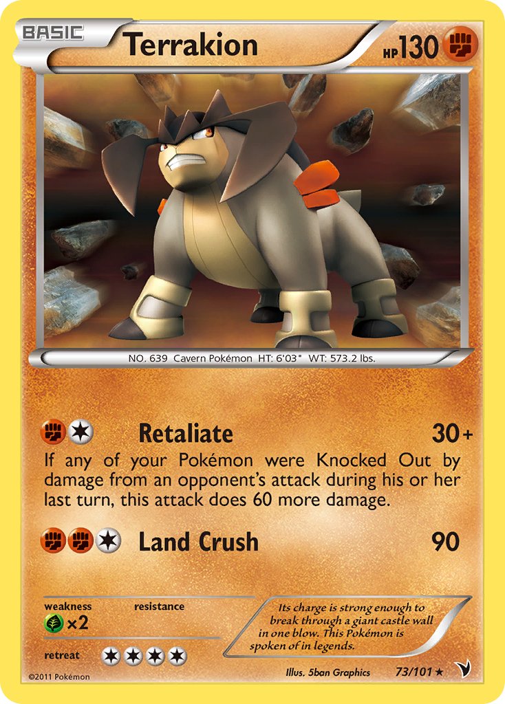 Terrakion (73/101) (Cosmos Holo) (Blister Exclusive) [Black & White: Noble Victories] | Devastation Store