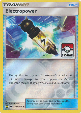 Electropower (172a/214) (League Promo) [Sun & Moon: Lost Thunder] | Devastation Store