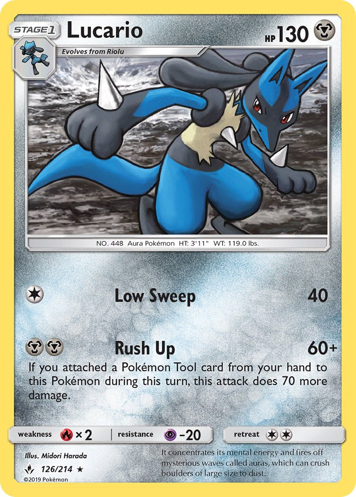Lucario (126/214) (Theme Deck Exclusive) [Sun & Moon: Unbroken Bonds] | Devastation Store