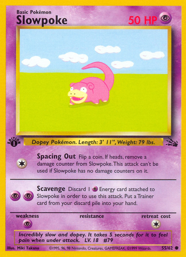 Slowpoke (55/62) [Fossil 1st Edition] | Devastation Store