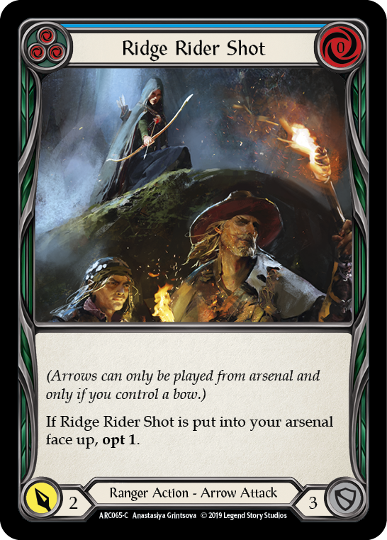 Ridge Rider Shot (Blue) [ARC065-C] 1st Edition Rainbow Foil - Devastation Store | Devastation Store