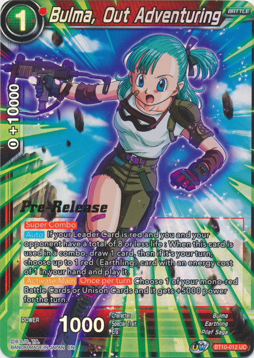 Bulma, Out Adventuring (BT10-012) [Rise of the Unison Warrior Prerelease Promos] | Devastation Store