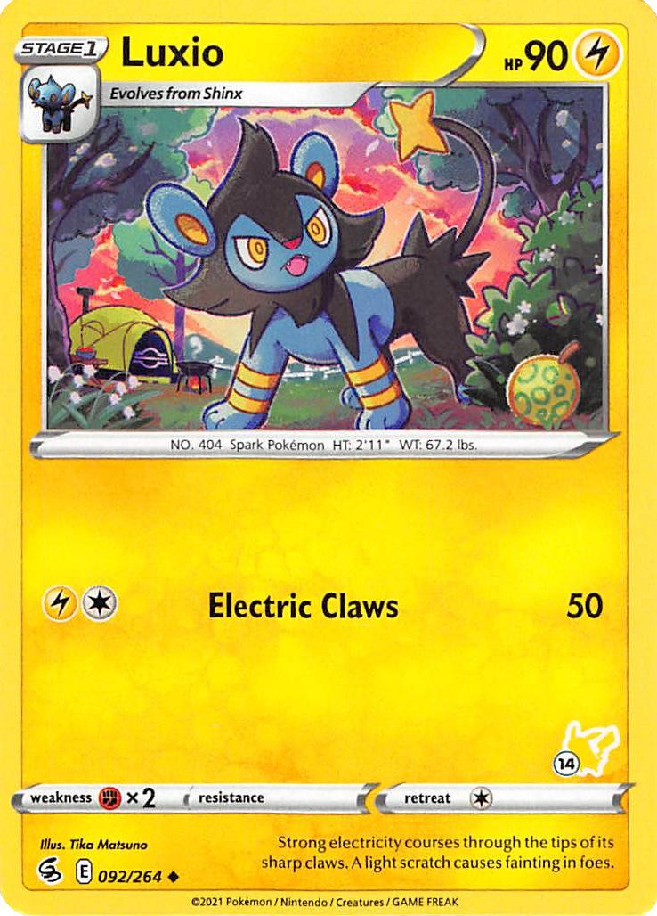 Luxio (092/264) (Pikachu Stamp #14) [Battle Academy 2022] | Devastation Store