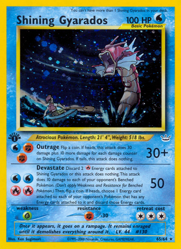 Shining Gyarados (65/64) [Neo Revelation 1st Edition] | Devastation Store