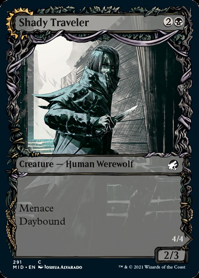 Shady Traveler // Stalking Predator (Showcase Equinox) [Innistrad: Midnight Hunt] | Devastation Store