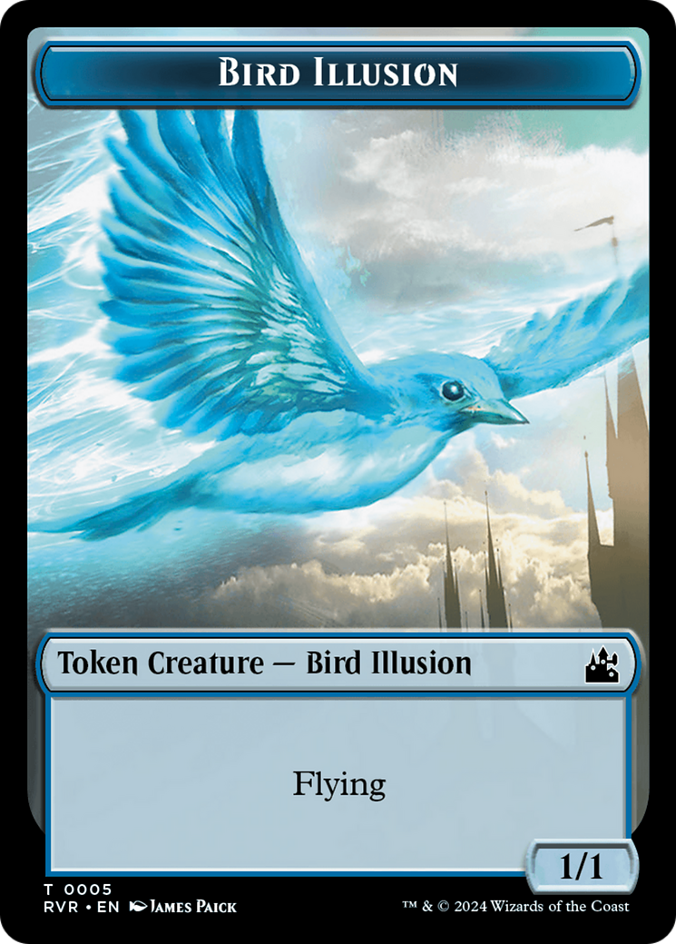 Bird // Bird Illusion Double-Sided Token [Ravnica Remastered Tokens] | Devastation Store