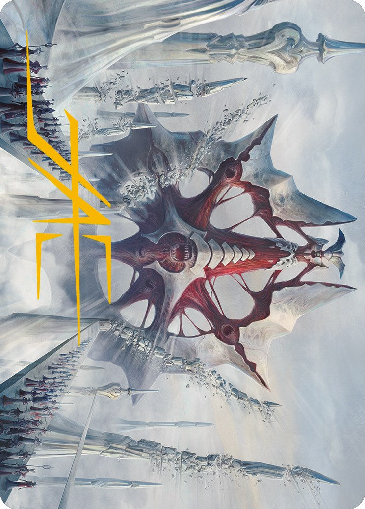 Mondrak, Glory Dominus Art Card (Gold-Stamped Signature) [Phyrexia: All Will Be One Art Series] | Devastation Store