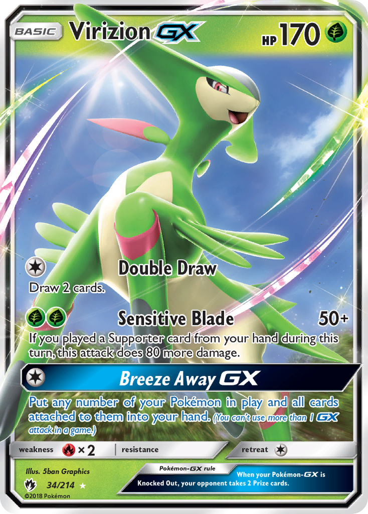 Virizion GX (34/214) [Sun & Moon: Lost Thunder] | Devastation Store