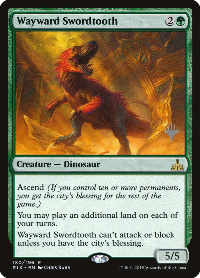 Wayward Swordtooth (Promo Pack) [Rivals of Ixalan Promos] | Devastation Store