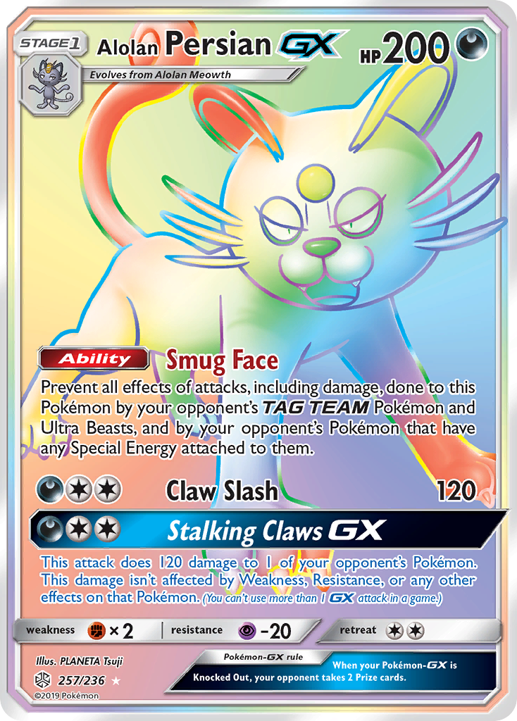 Alolan Persian GX (257/236) [Sun & Moon: Cosmic Eclipse] | Devastation Store