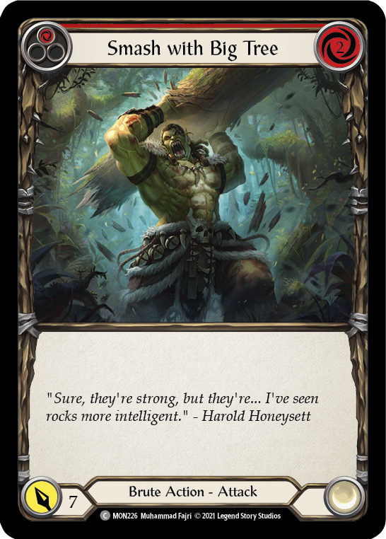 Smash with Big Tree (Red) [MON226-RF] 1st Edition Rainbow Foil | Devastation Store