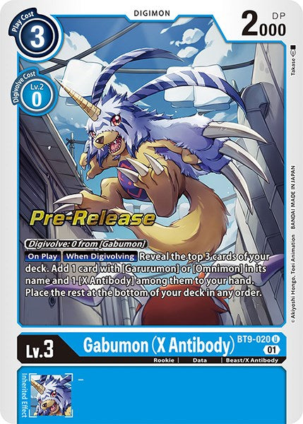 Gabumon (X Antibody) [BT9-020] [X Record Pre-Release Promos] | Devastation Store