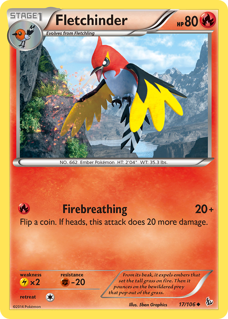 Fletchinder (17/106) [XY: Flashfire] | Devastation Store