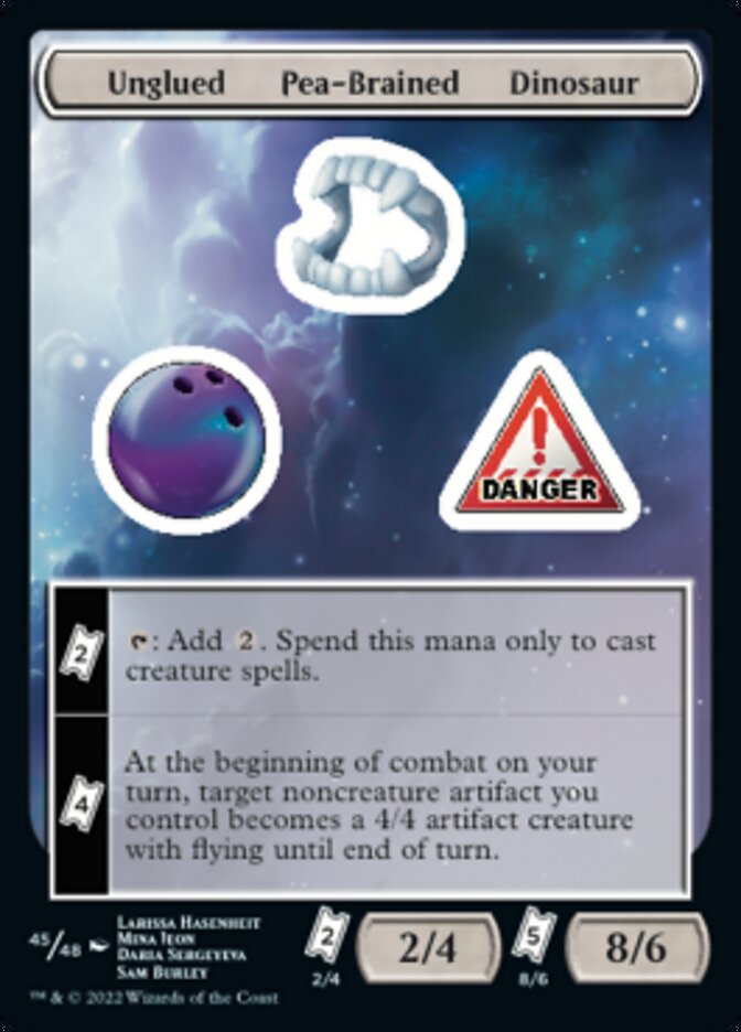Unglued Pea-Brained Dinosaur [Unfinity Stickers] | Devastation Store