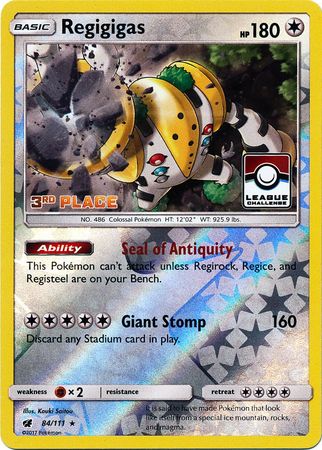 Regigigas (84/111) (League Promo 3rd Place) [Sun & Moon: Crimson Invasion] | Devastation Store