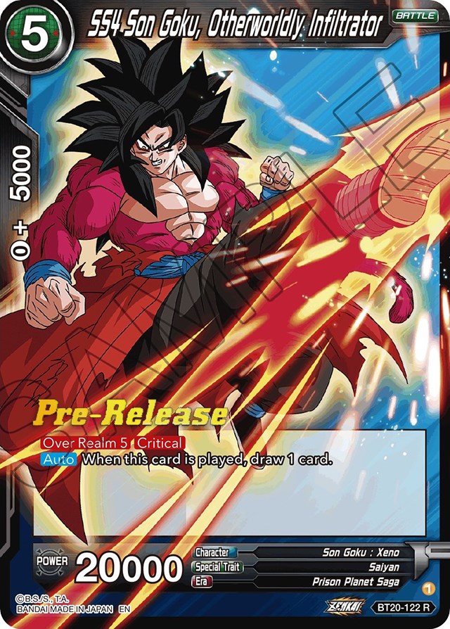 SS4 Son Goku, Otherworldly Infiltrator (BT20-122) [Power Absorbed Prerelease Promos] | Devastation Store