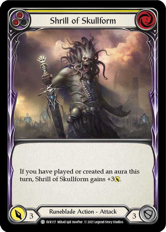 Shrill of Skullform (Yellow) [EVR117] (Everfest)  1st Edition Rainbow Foil | Devastation Store
