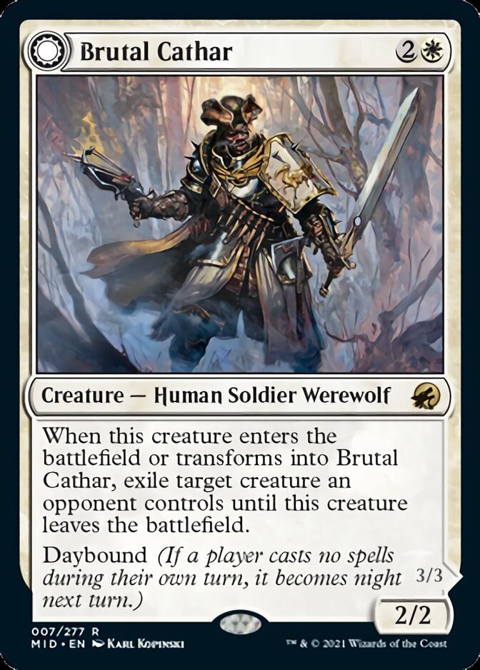 Brutal Cathar // Moonrage Brute [Innistrad: Midnight Hunt] | Devastation Store